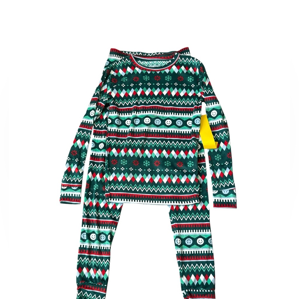 Festive Green Kids Pajamas Set Size 12 NWT - Picture 3 of 4
